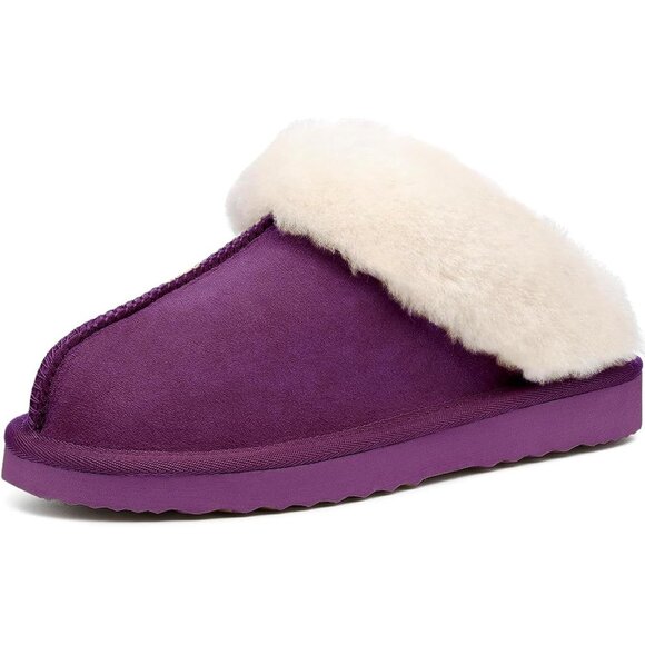 🆕Women Grape Madge Fuzzy Ethylene Vinyl Acetate Faux Fur Faux Suede Slipper - Picture 2 of 7